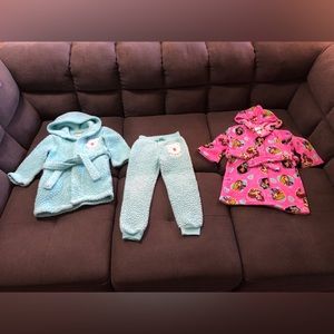 Girls robes and pants, size 4.